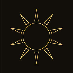 Wall Mural - golden celestial sun icon logo frame. simple modern abstract design for templates, prints, web, soci