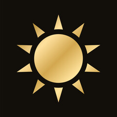 Wall Mural - golden celestial sun icon logo frame. simple modern abstract design for templates, prints, web, soci