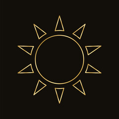 Wall Mural - golden celestial sun icon logo frame. simple modern abstract design for templates, prints, web, soci
