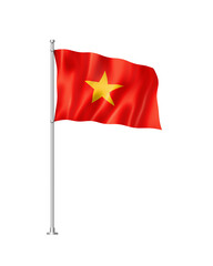 Wall Mural - Vietnamese flag isolated on white