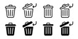 Trash can vector icon set. Trash bin icons. Delete symbols. Rubbish baskets