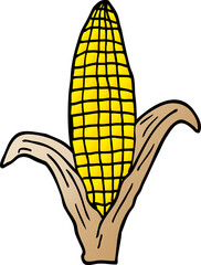 cartoon doodle corn on cob