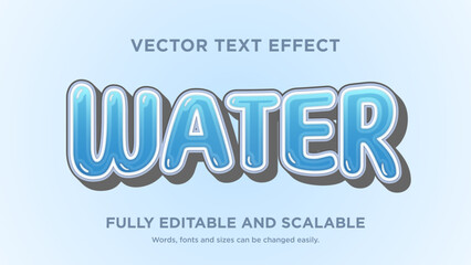 Wall Mural - vector graphic design water text effect editable