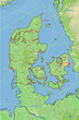 Geographische physische Karte von Dänemark