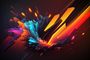 Wall Mural - Generative AI, abstract background, futuristic illustration, multicolored shapes