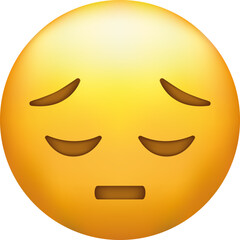 Poster - Disappointed emoji. Sad face, unhappy emoticon