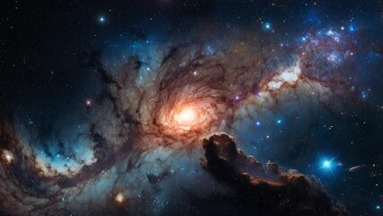 Wall Mural - beautiful galaxy aniamtion from deep space in 4k