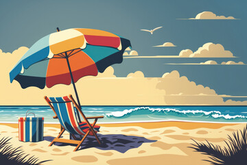 Wall Mural - tropical beach abstract background. graphic art design illustration. generative ai