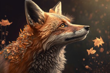 Wall Mural - Fox. Generative AI