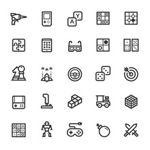 Icon Set - Game And Toy Outline Stroke