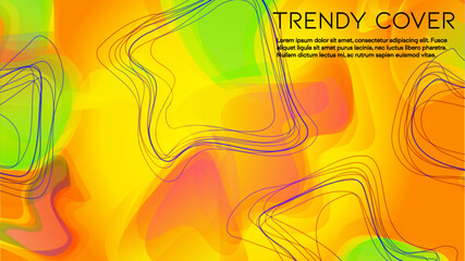 Abstract Futuristic Vector Background with Liquid  Shapes and Lines. Modern Colorful Gradient Wallpaper. Trendy Digital Design for Your Poster, Banner, Template, Web Page.