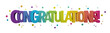 3D render of CONGRATULATIONS! colorful typography with dots on transparent background