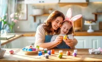 Canvas Print - happy family at Easter