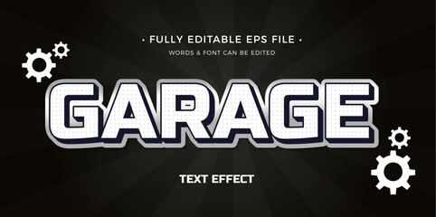 vector garage or mechanic editable text effect