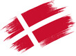 Denmark flag with brush paint textured isolated  on png