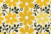 Background With A Yellow Floral Pattern