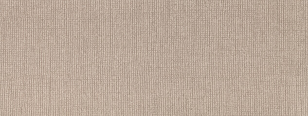 Texture of light beige color background from textile material with wicker pattern, macro. Vintage brown fabric