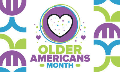 Naklejka na meble Older Americans Month. Celebrated in May in the United States. National Month of observance for Older Americans. Poster, card, banner and background. Vector illustration