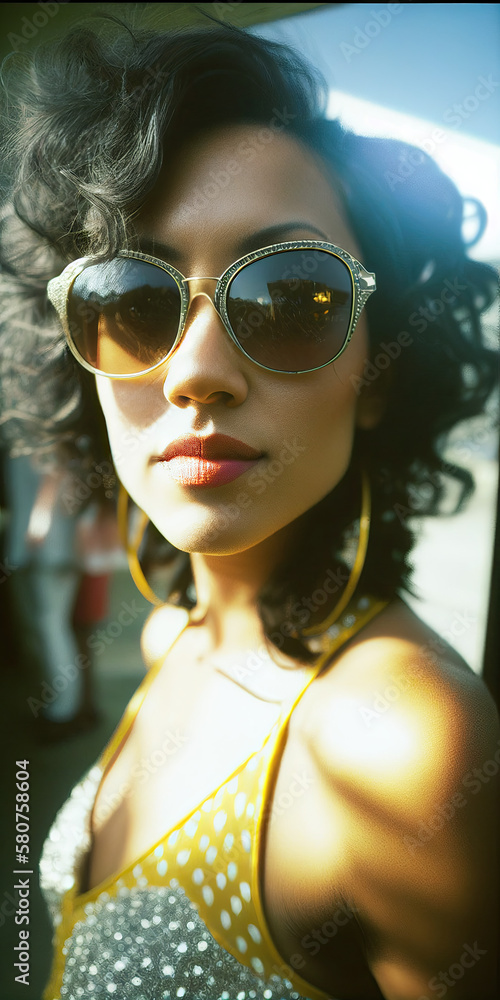 Vintage African American female rock star portrait, Generative AI Stock ...