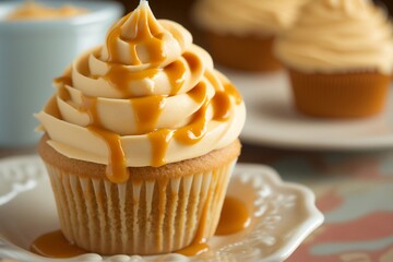 Wall Mural - Butterscotch Cupcake with Caramel Icing 