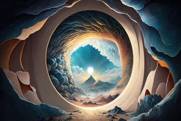 Wall Mural - the infinitude of possibilities that shine ever so brightly in our minds’ eye: an illustration of he