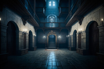 Wall Mural - castle interior prison dungeon jail