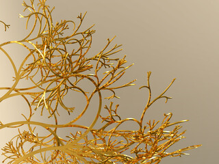 Wall Mural - lindenmayer 3d system - 3d image dendritic aesthetic template - generative tree graphic design