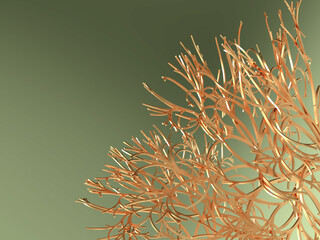 Wall Mural - lindenmayer 3d system - 3d image dendritic aesthetic template - generative tree graphic design