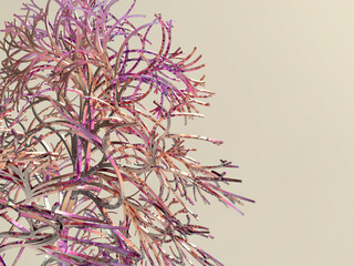 Wall Mural - lindenmayer 3d system - 3d image dendritic aesthetic template - generative tree graphic design
