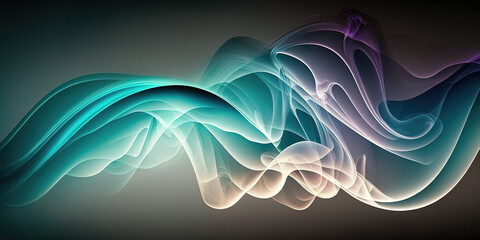 Wall Mural - abstract panoramic smoke background, generative ai