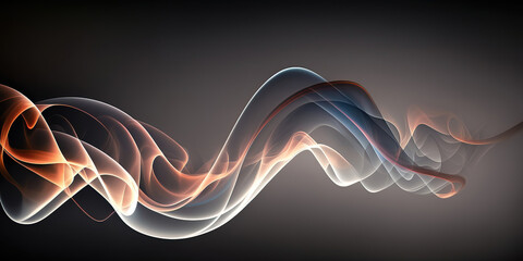 Wall Mural - abstract panoramic smoke background on dark backdrop, generative ai