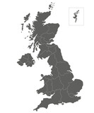 Fototapeta Dinusie - Vector blank map of UK with administrative divisions. Editable and clearly labeled layers.