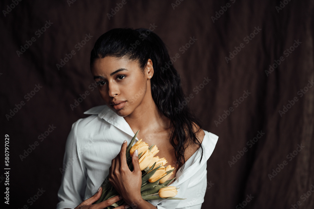 Portrait Of Candid Authentic Sexy Mixed Race Girl In White Shirt Posing portrait-of-candid-authentic-sexy-mixed-race-girl-in-white-shirt-posing