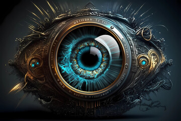 Tech eye. Cyber eye. AI generation