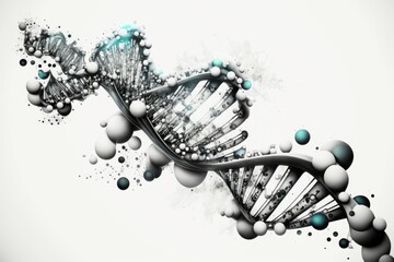 DNA double helix genetic material. Gene sequencing abstract design. Illustration background.