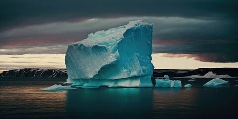 Wall Mural - Iceberg in the polar regions. Arctic ice sheet in the ocean. Antarctica glacier in nature background.