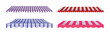 Striped Awning or Overhang as Secondary Covering of Fabric Vector Set
