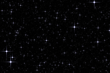 Wall Mural - Starry Night Sky, Starfield Shiny Stars and Galaxy Space Background 