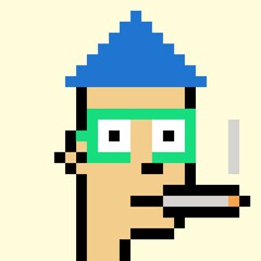 Cartoonish Pixelated Man