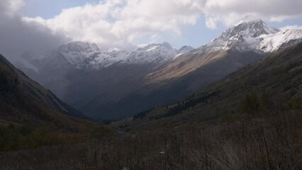 Wall Mural - Picturesque autumn landscape with high mountains. Creative. Amazing wild nature in national park.