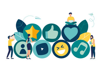 social media internet communication, team metaphor, people connecting puzzle elements social networks, chat, video,vector,messages, website, search for friends, mobile web graphics Vector