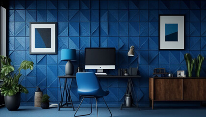 Wall Mural - Royal Blue Work Office texture background #1