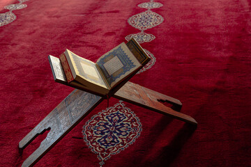 Islamic background photo. The Holy Quran in a mosque