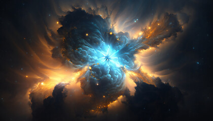 Wall Mural - pulsar in outer space - space wallpaper - generative ai