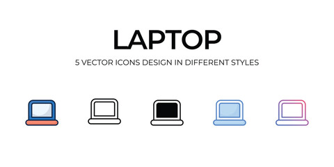 laptop icons set vector illustration. vector stock,