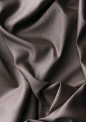 Wall Mural - Gray fabric background, elegant cloth folds, silk texture textile 3d illustration