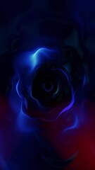 Wall Mural - abstract dark blue red glowing light motion vertical background