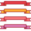 Pixel illustration of ribbon flags in 4 color