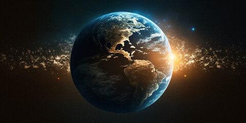 Wall Mural - view of the earth from the moon. generative ai