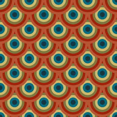 Wall Mural - Retro Warm pattern in vintage style of the 60s and 70s